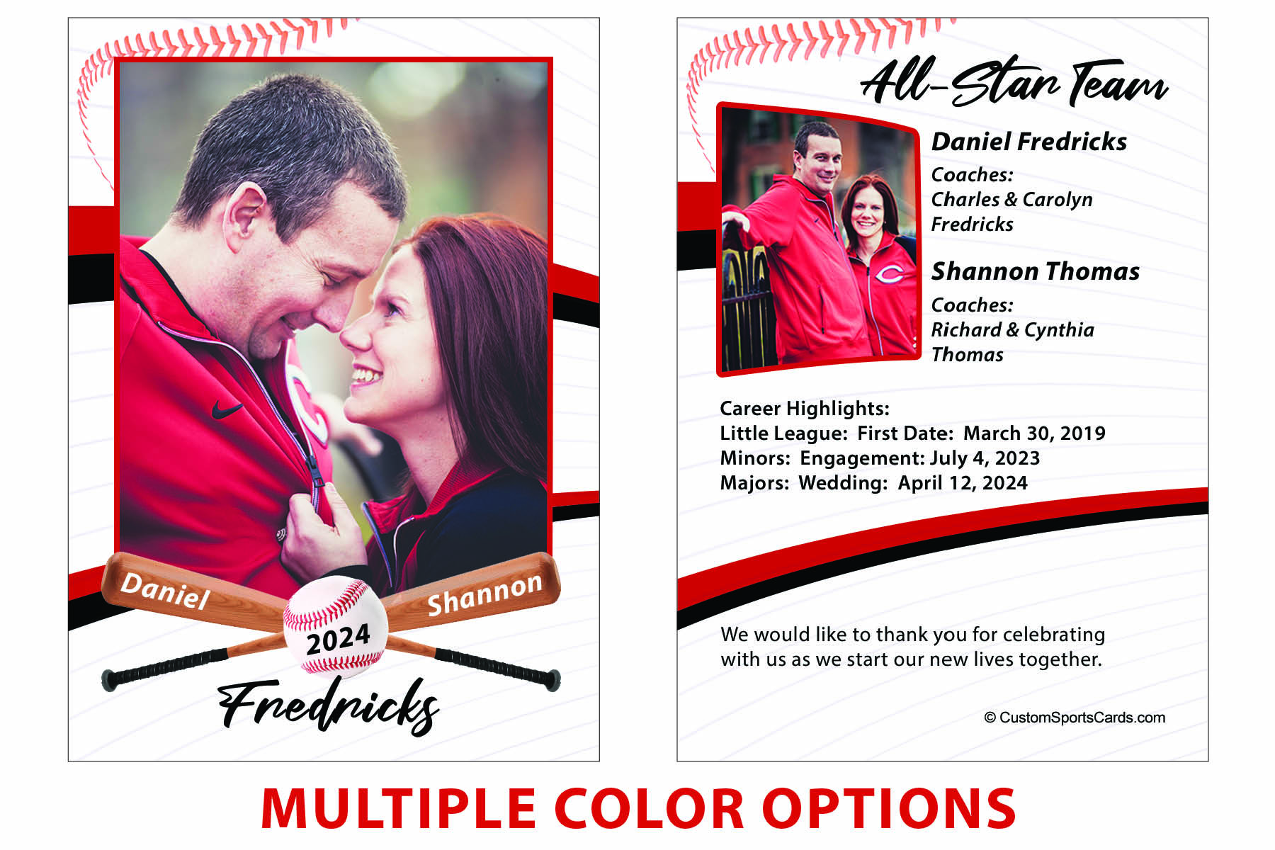 Baseball Wedding Trading Card 05 preview