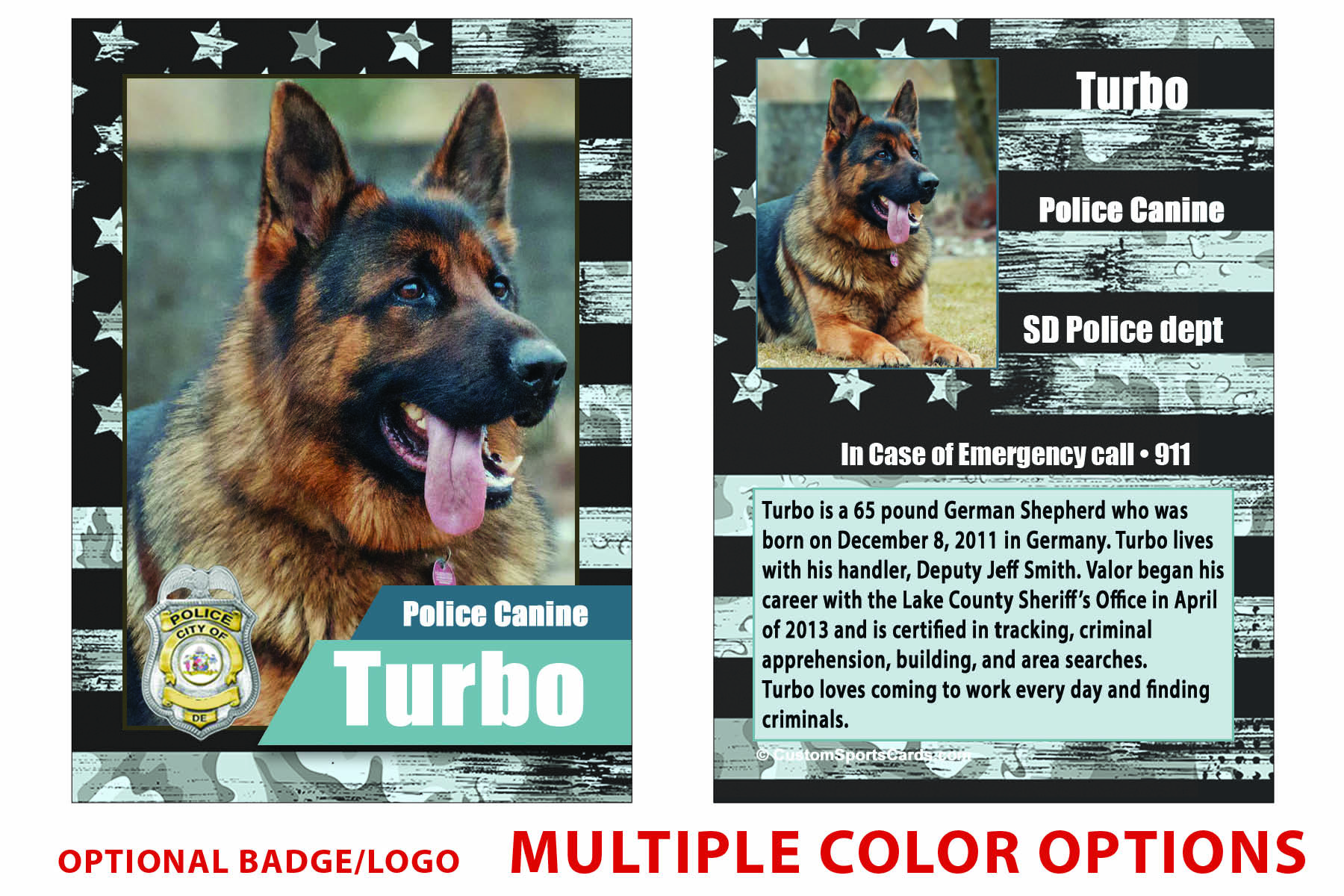 K9 Trading Card - with badge