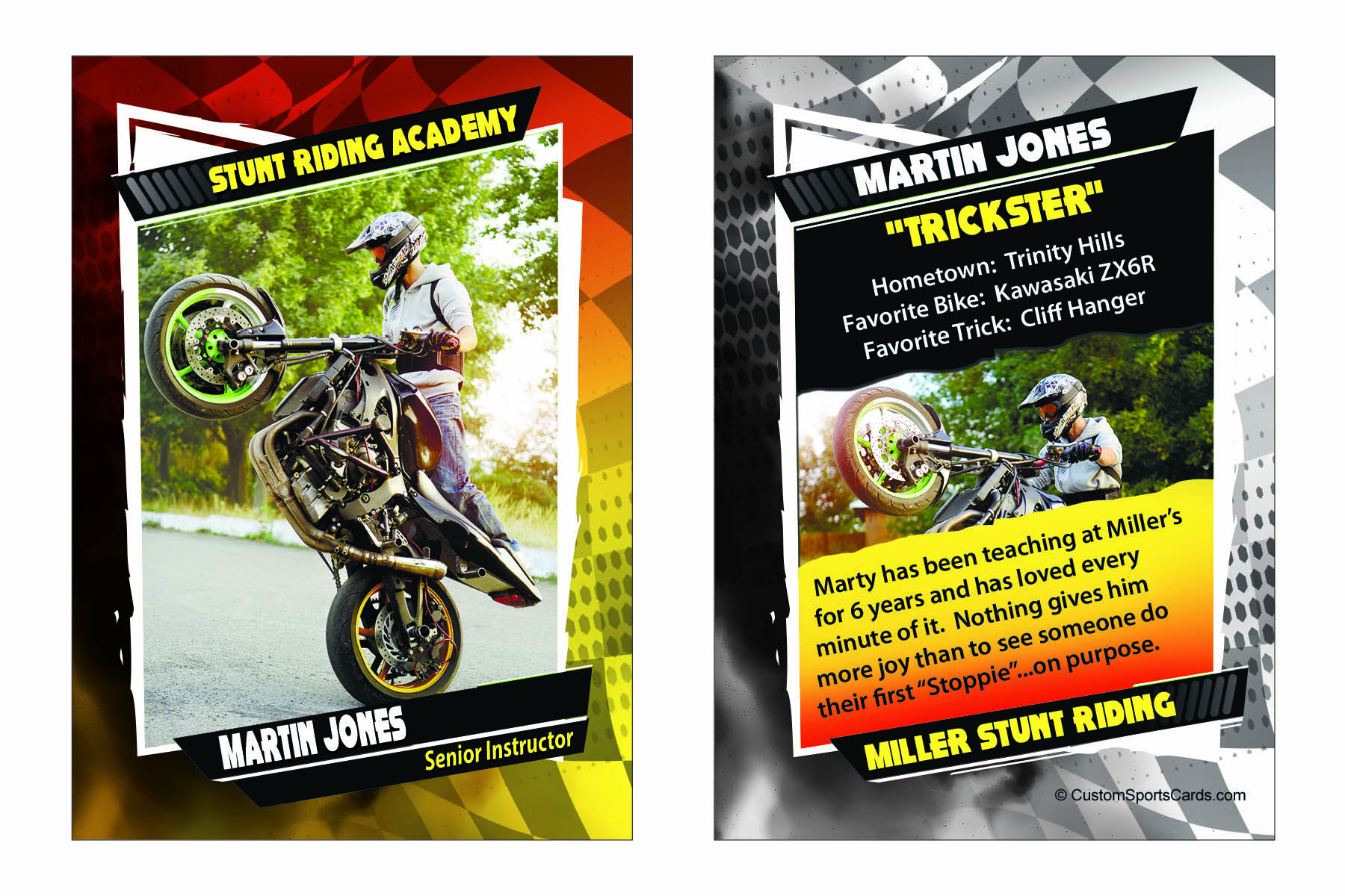 Stunt Riding Trading Card 01