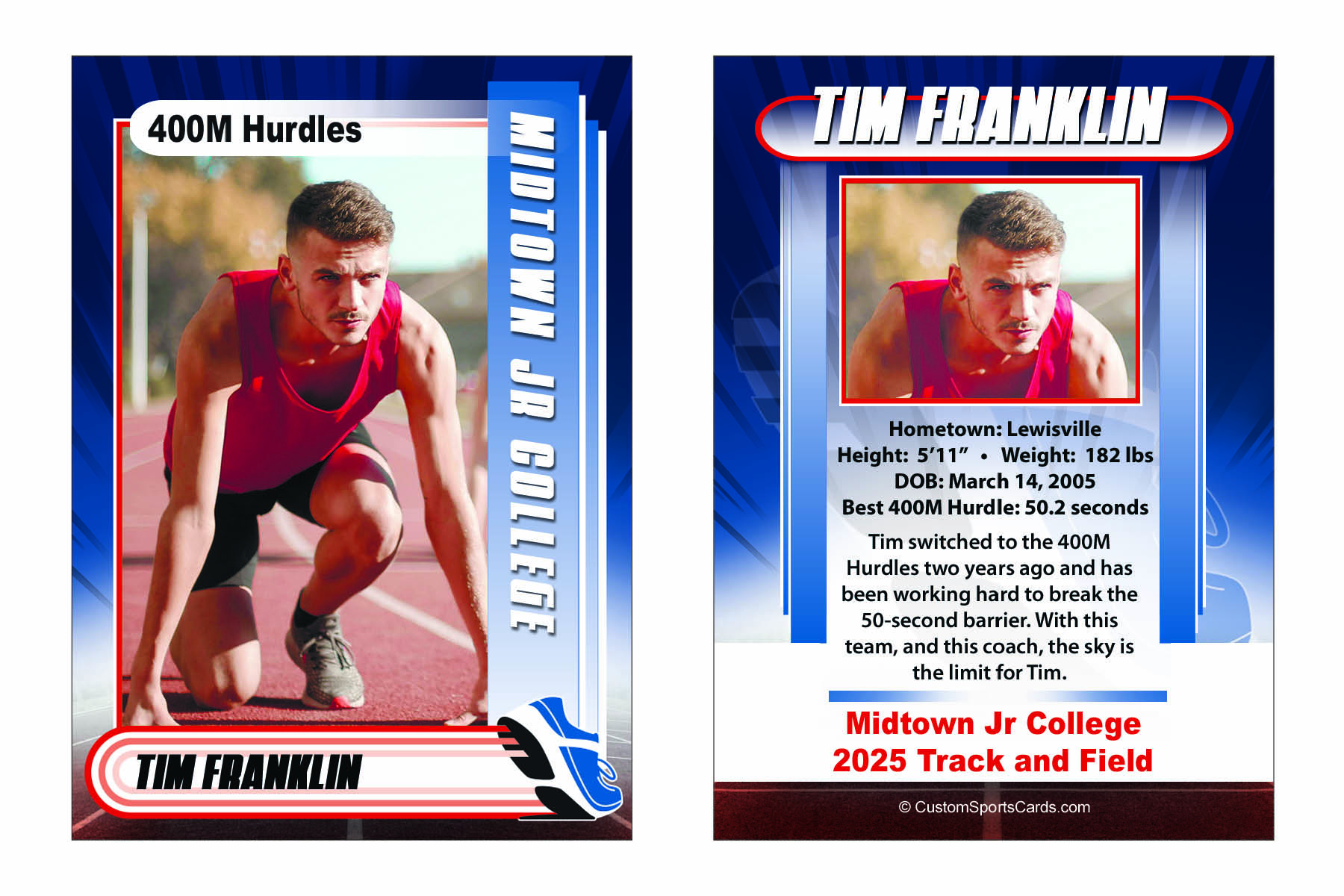 Custom Track and Field Trading Cards