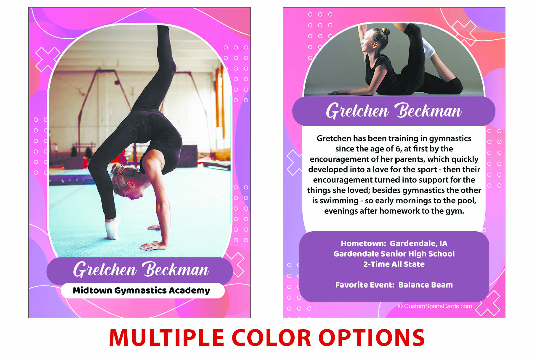 Customized Gymnastics Trading Card