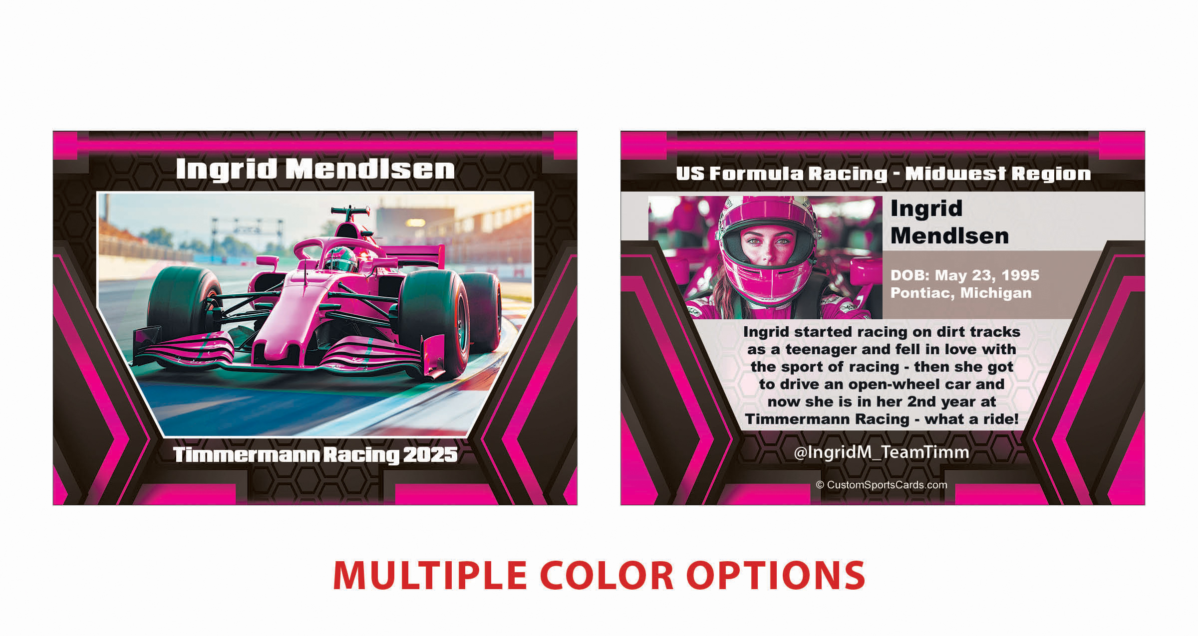 Woman race car driver in car