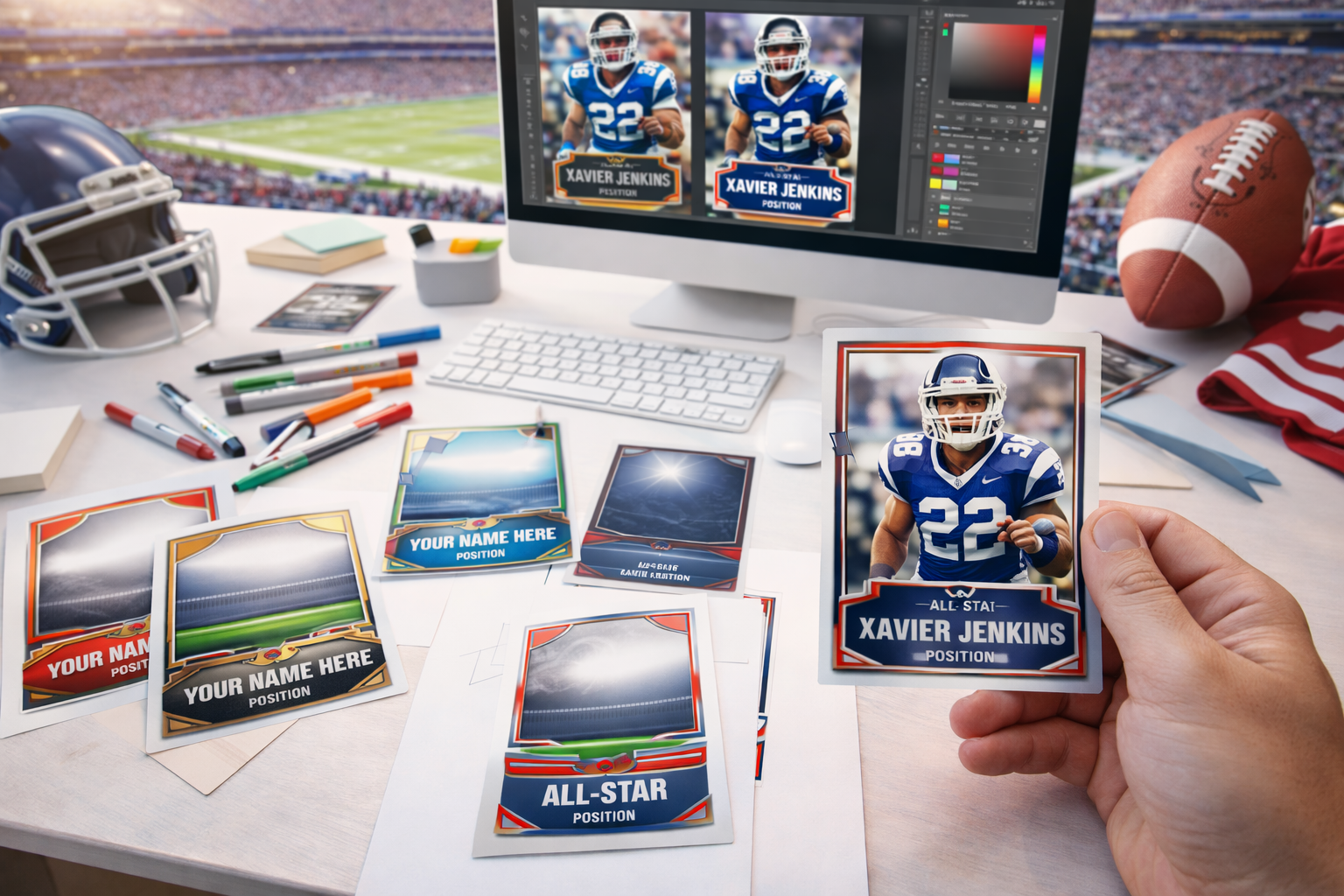 Creating Football Trader Cards