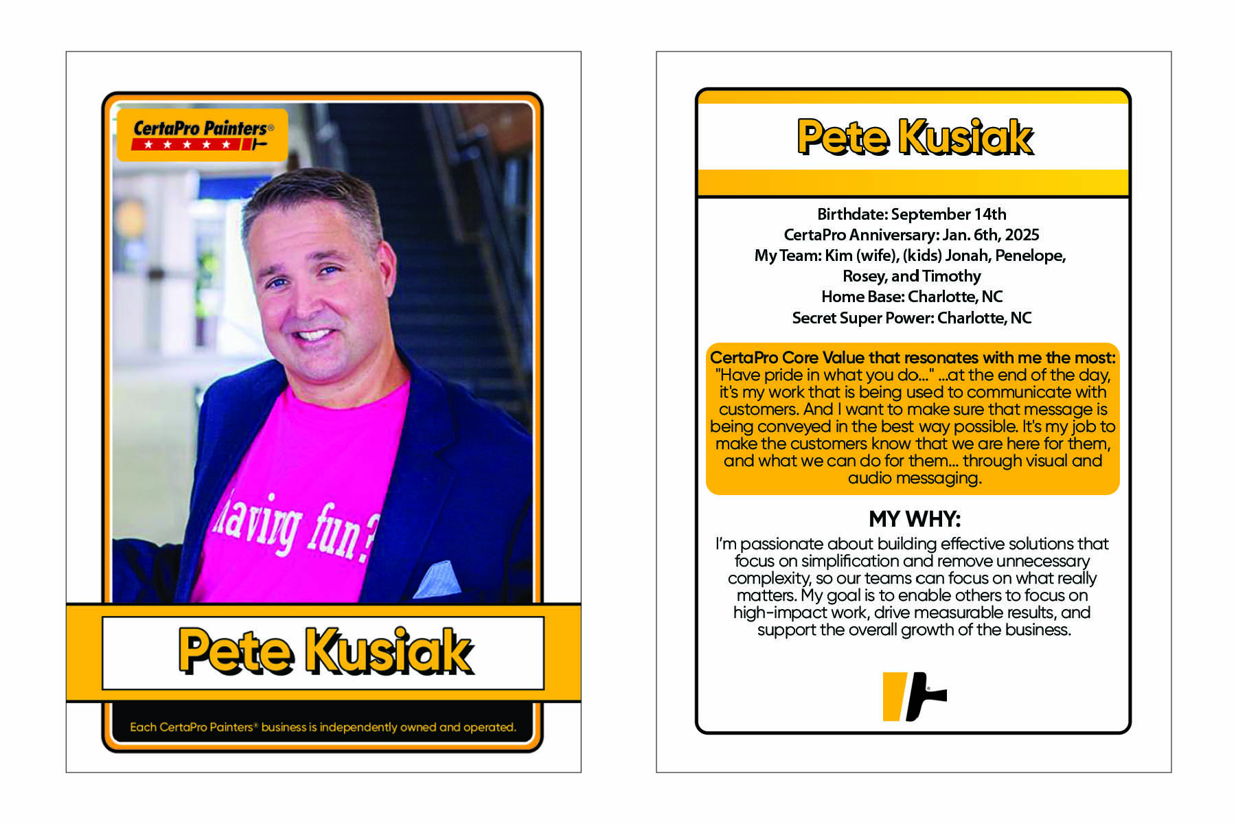 CertaPro Trading Card Preview